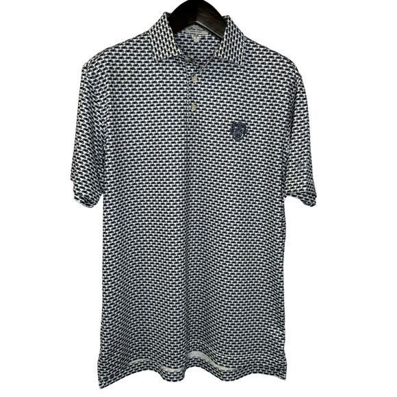 Peter Millar Other - Peter Millar Polo Shirt Blue Motorcycle Print Summer Comfort Golf Performance M